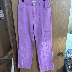 Altar'd State Lavender Cargo Pants Women's Wide Leg Utility / Size Medium